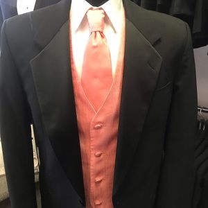 Onyx Capri Coral Vest and Tie Set